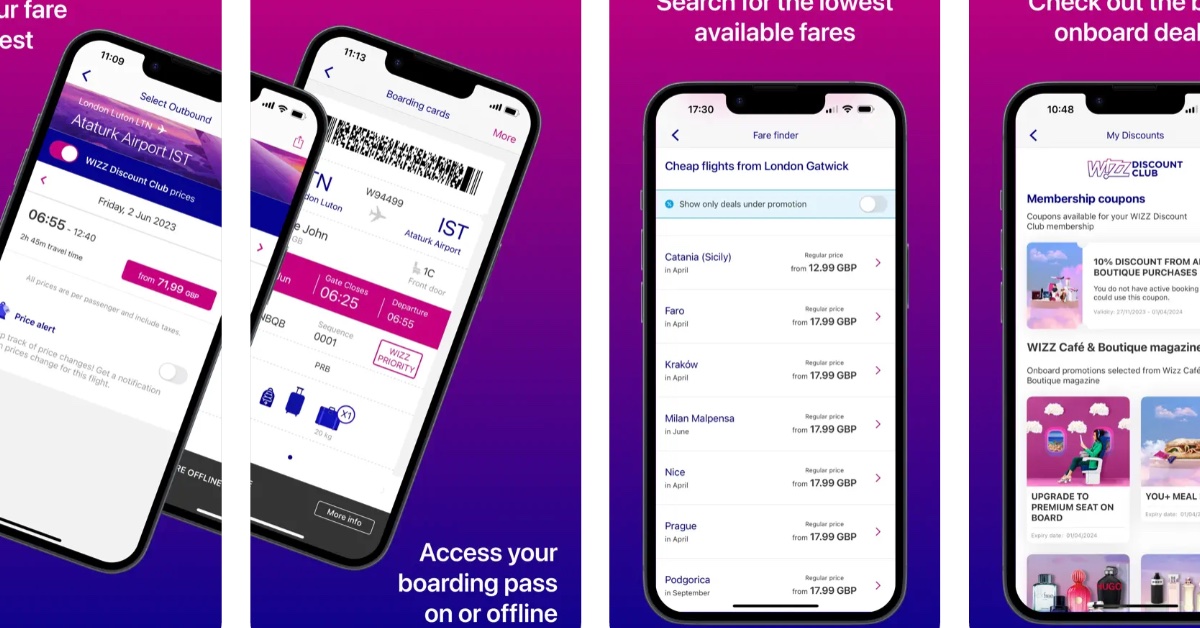 Wizz Air aplikacja, Wizz Air logowanie